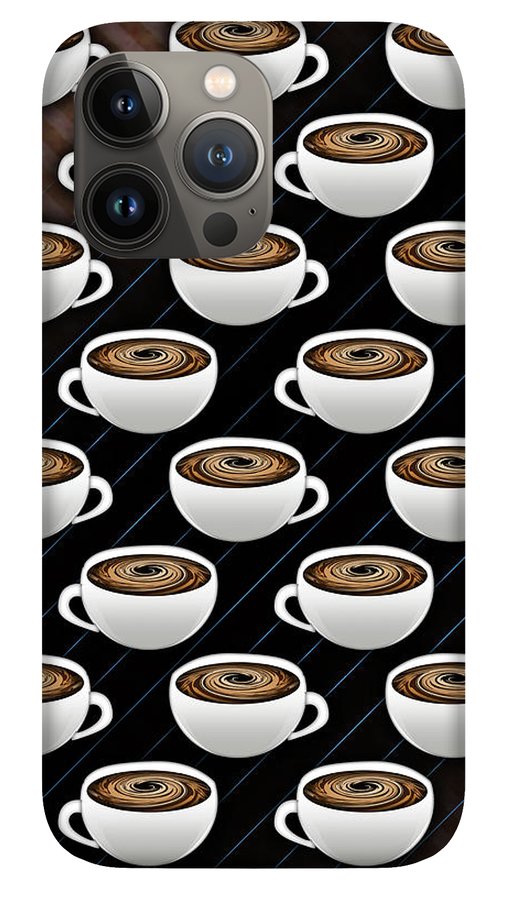 Coffee Cups and Stripes - Phone Case