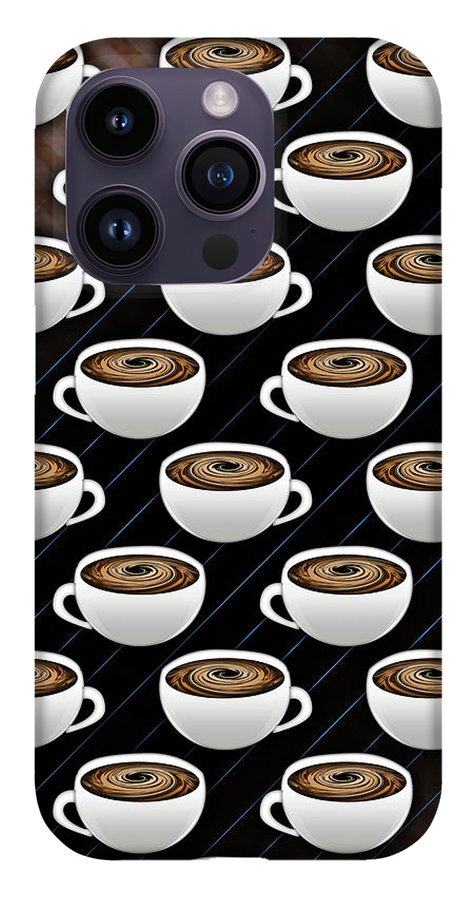 Coffee Cups and Stripes - Phone Case