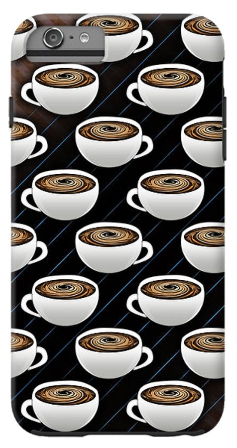 Coffee Cups and Stripes - Phone Case