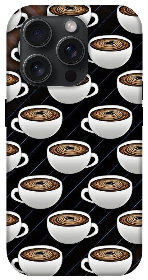 Coffee Cups and Stripes - Phone Case