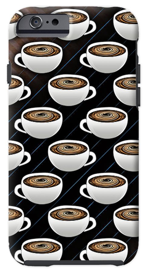 Coffee Cups and Stripes - Phone Case