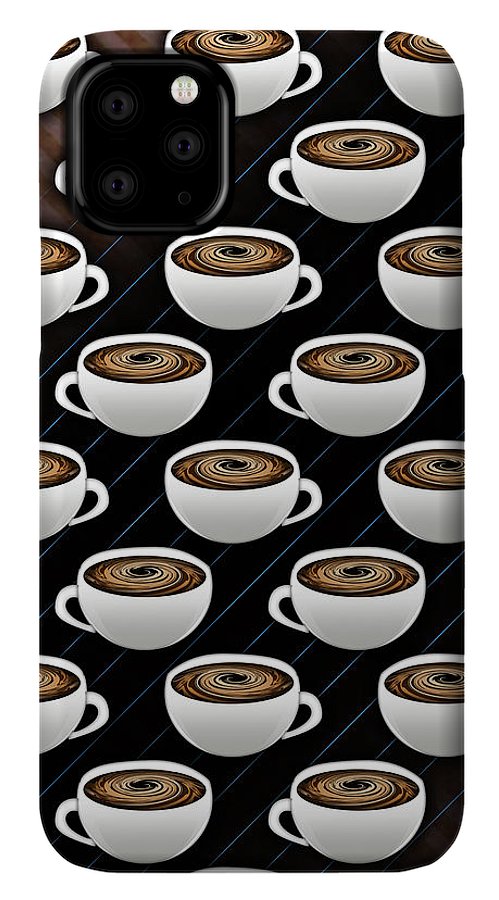 Coffee Cups and Stripes - Phone Case