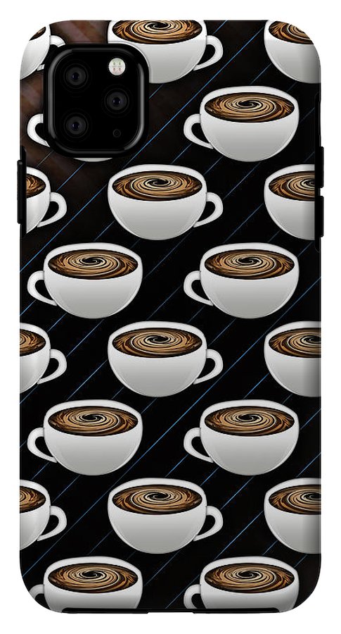Coffee Cups and Stripes - Phone Case