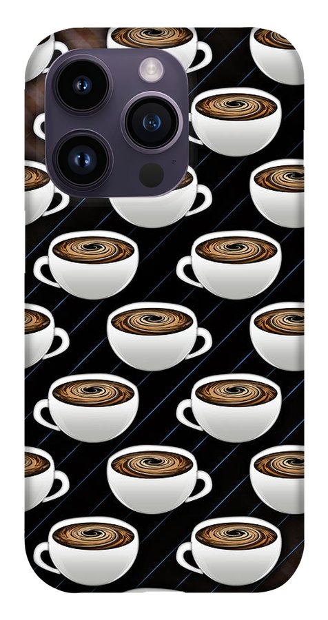 Coffee Cups and Stripes - Phone Case