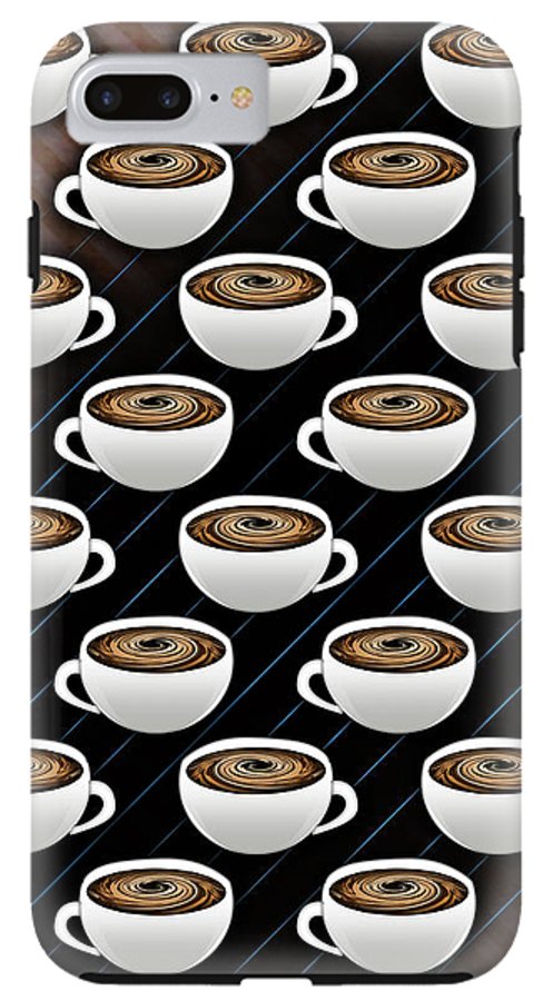 Coffee Cups and Stripes - Phone Case