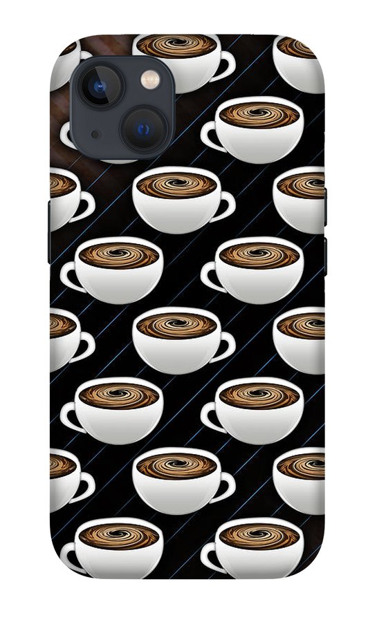 Coffee Cups and Stripes - Phone Case