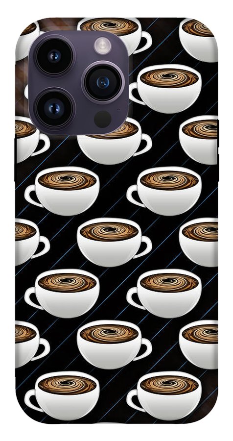 Coffee Cups and Stripes - Phone Case