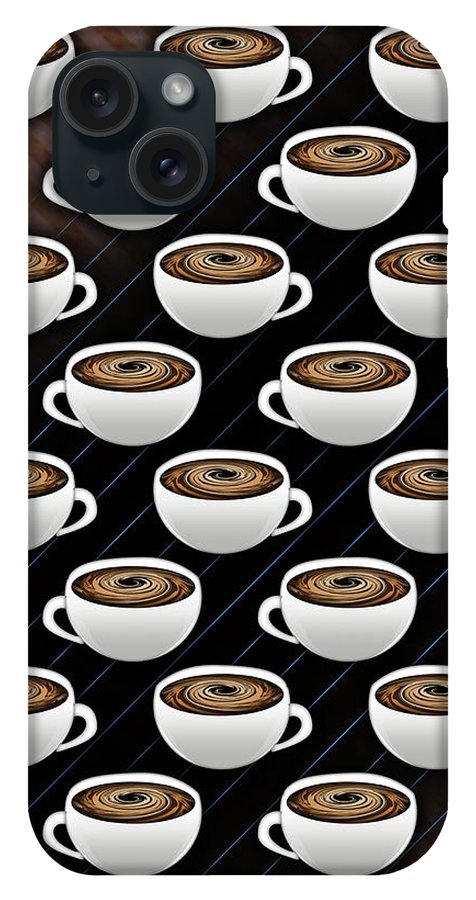 Coffee Cups and Stripes - Phone Case