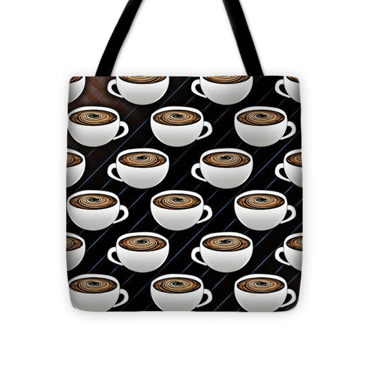 Coffee Cups and Stripes - Tote Bag
