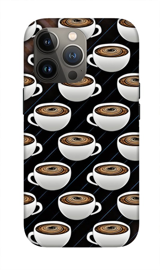 Coffee Cups and Stripes - Phone Case