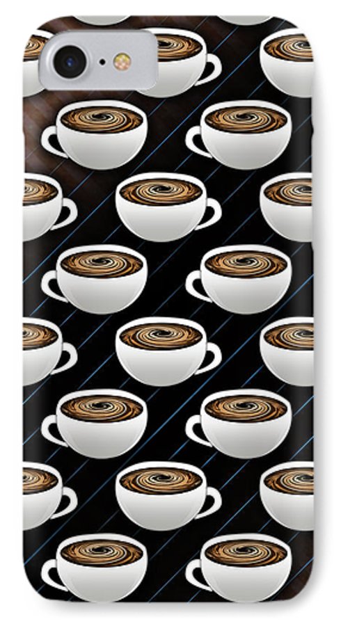 Coffee Cups and Stripes - Phone Case