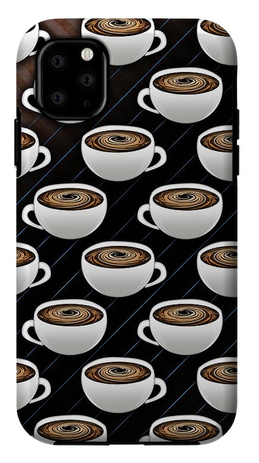Coffee Cups and Stripes - Phone Case