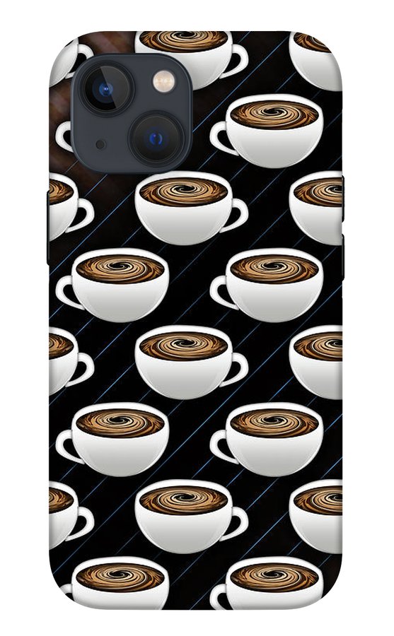 Coffee Cups and Stripes - Phone Case