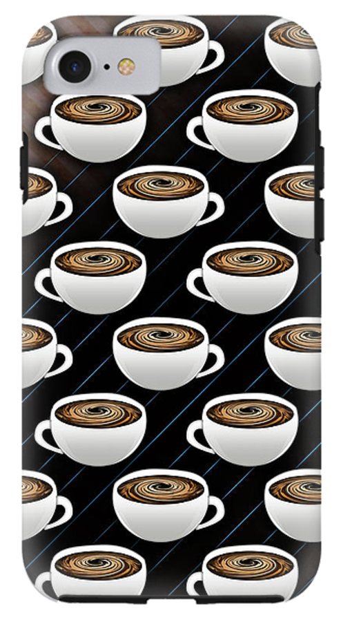 Coffee Cups and Stripes - Phone Case