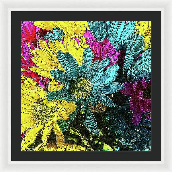 Colorful Daisies - Framed Print
