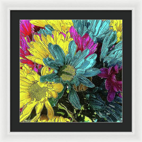 Colorful Daisies - Framed Print