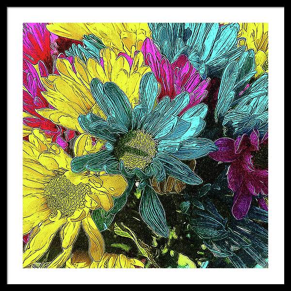 Colorful Daisies - Framed Print