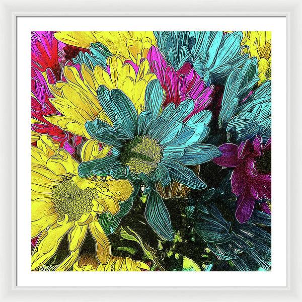 Colorful Daisies - Framed Print