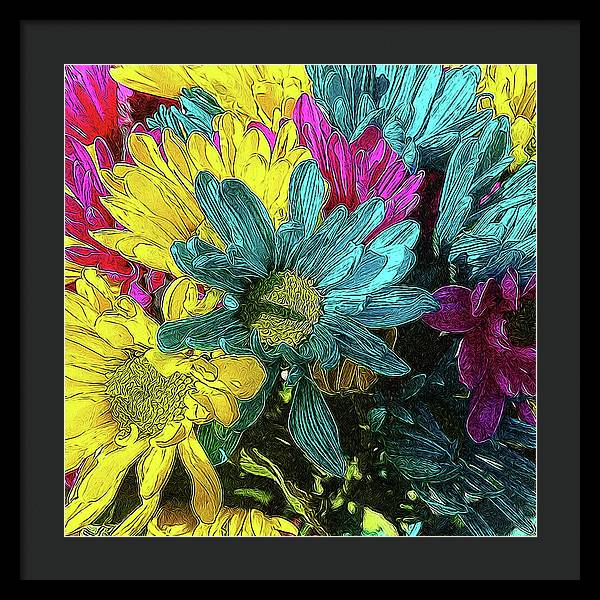 Colorful Daisies - Framed Print