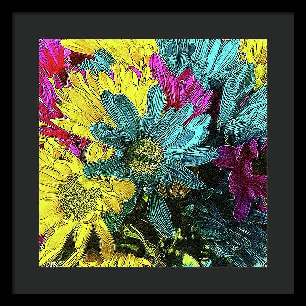 Colorful Daisies - Framed Print