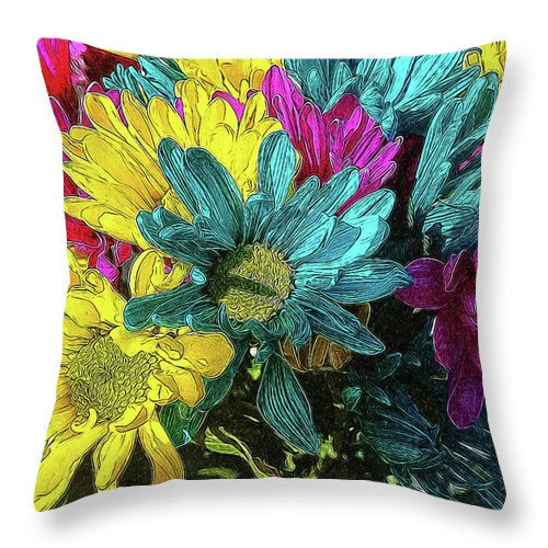 Colorful Daisies - Throw Pillow