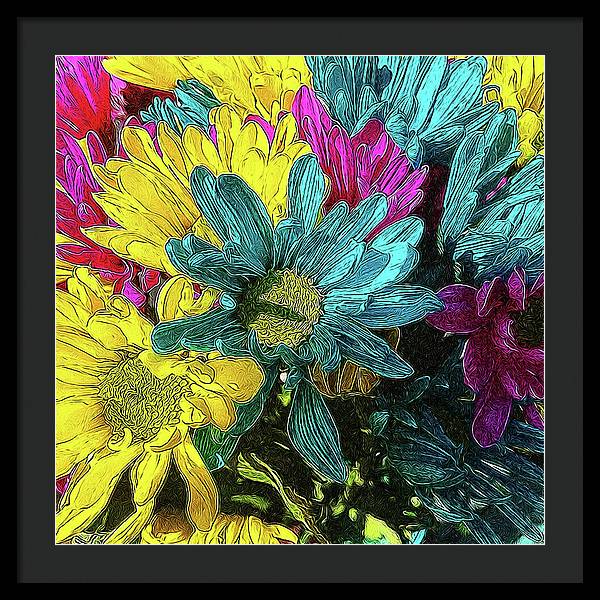 Colorful Daisies - Framed Print