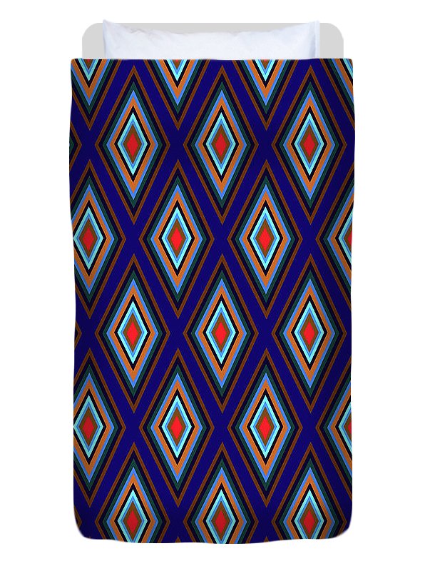 Colorful Diamonds Geometric Pattern Variation 3 - Duvet Cover