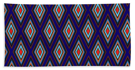 Colorful Diamonds Geometric Pattern Variation 3 - Beach Towel