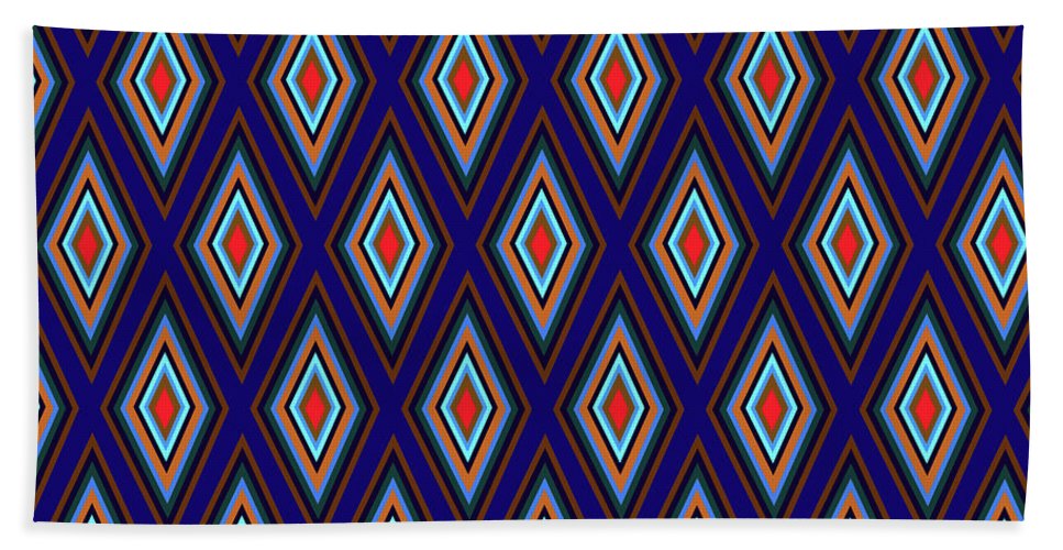Colorful Diamonds Geometric Pattern Variation 3 - Bath Towel
