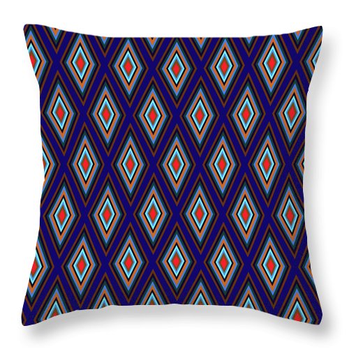 Colorful Diamonds Geometric Pattern Variation 3 - Throw Pillow