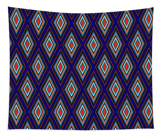 Colorful Diamonds Geometric Pattern Variation 3 - Tapestry