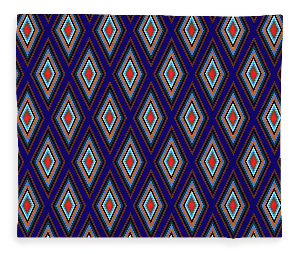 Colorful Diamonds Geometric Pattern Variation 3 - Blanket