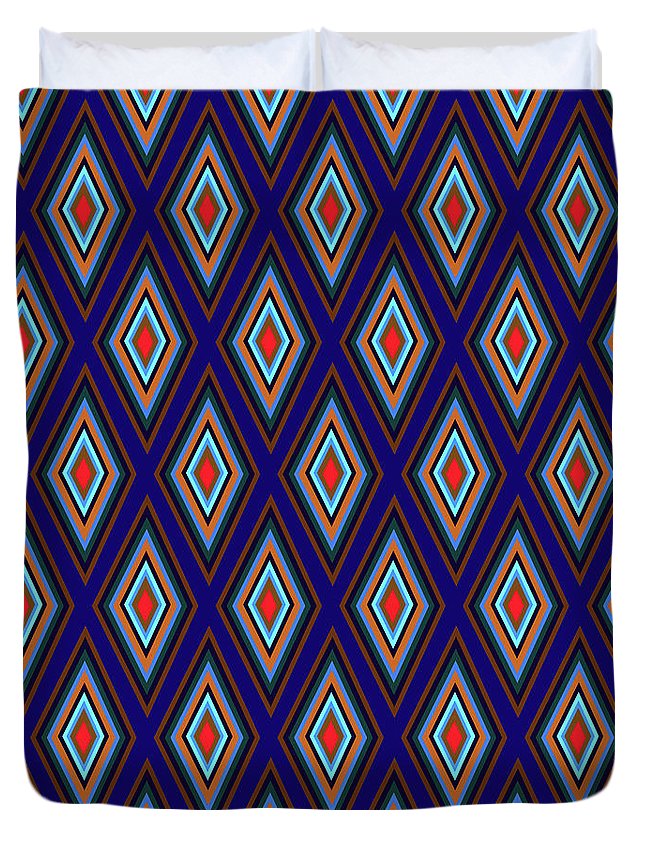 Colorful Diamonds Geometric Pattern Variation 3 - Duvet Cover