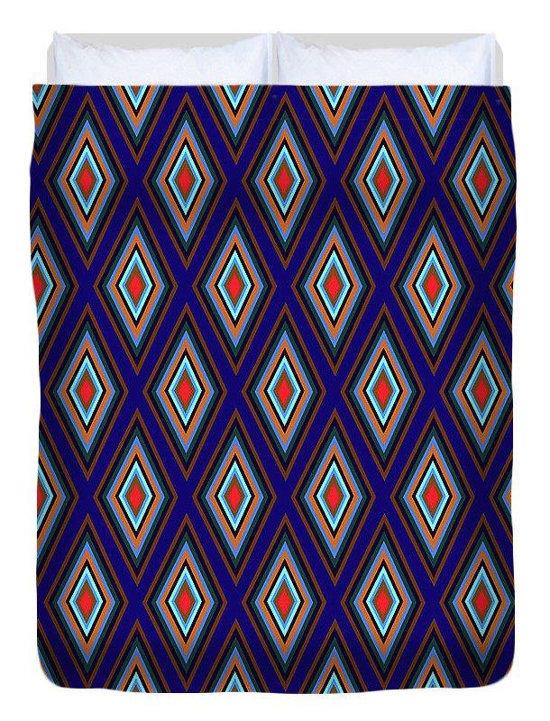 Colorful Diamonds Geometric Pattern Variation 3 - Duvet Cover