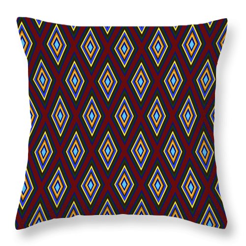 Colorful Diamonds Pattern Variation 1 - Throw Pillow
