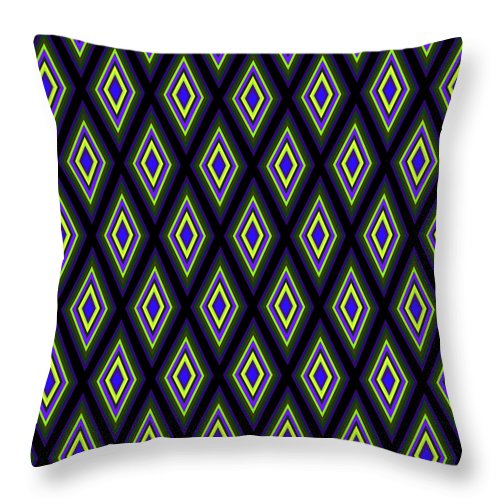 Colorful Diamonds Variation 2 - Throw Pillow