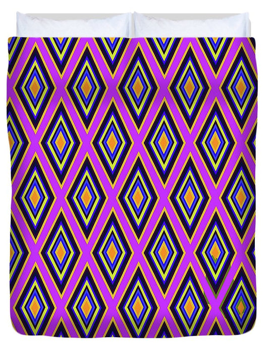 Colorful Diamonds Variation 4 - Duvet Cover