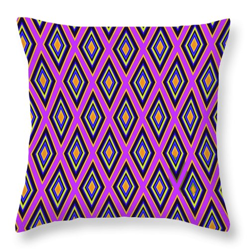 Colorful Diamonds Variation 4 - Throw Pillow