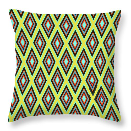 Colorful Diamonds Variation 5 - Throw Pillow