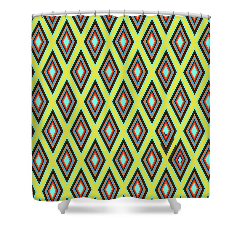 Colorful Diamonds Variation 5 - Shower Curtain