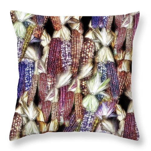 Colorful Fall Corn - Throw Pillow