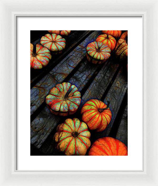 Colorful Fall Gourds - Framed Print