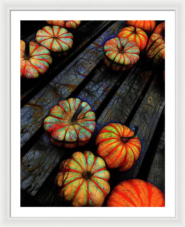 Colorful Fall Gourds - Framed Print