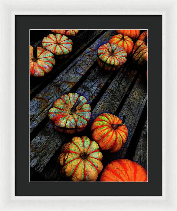 Colorful Fall Gourds - Framed Print