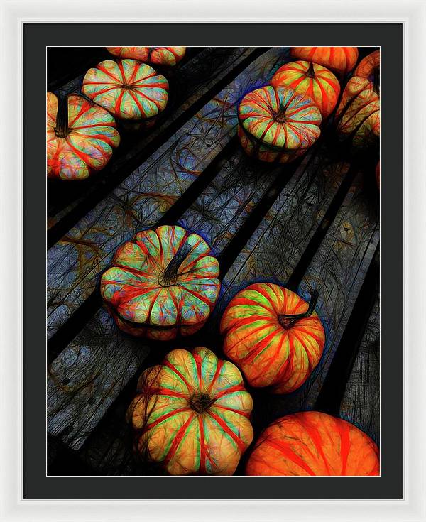 Colorful Fall Gourds - Framed Print