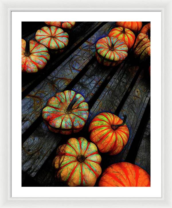 Colorful Fall Gourds - Framed Print