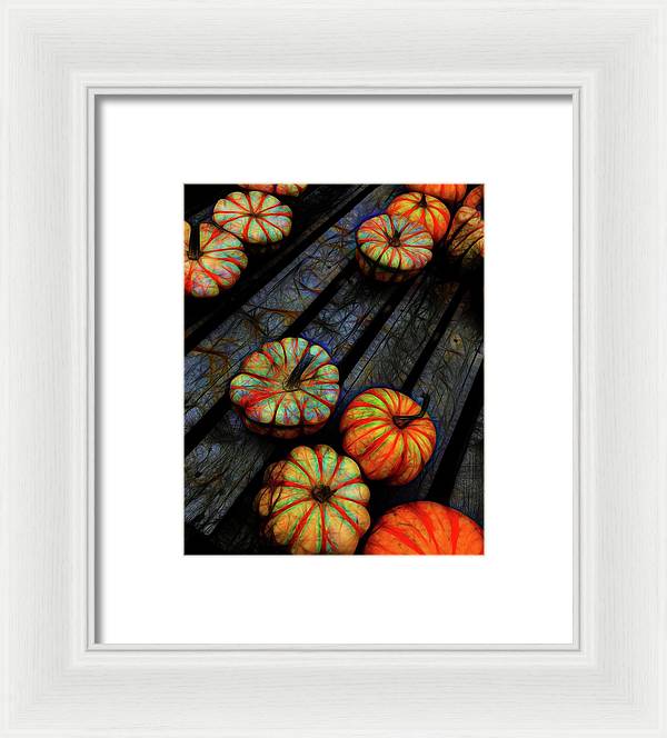 Colorful Fall Gourds - Framed Print