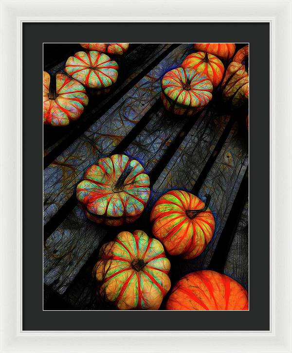 Colorful Fall Gourds - Framed Print