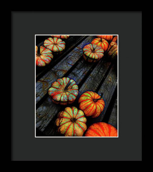 Colorful Fall Gourds - Framed Print