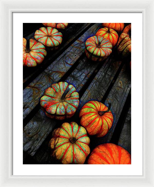 Colorful Fall Gourds - Framed Print